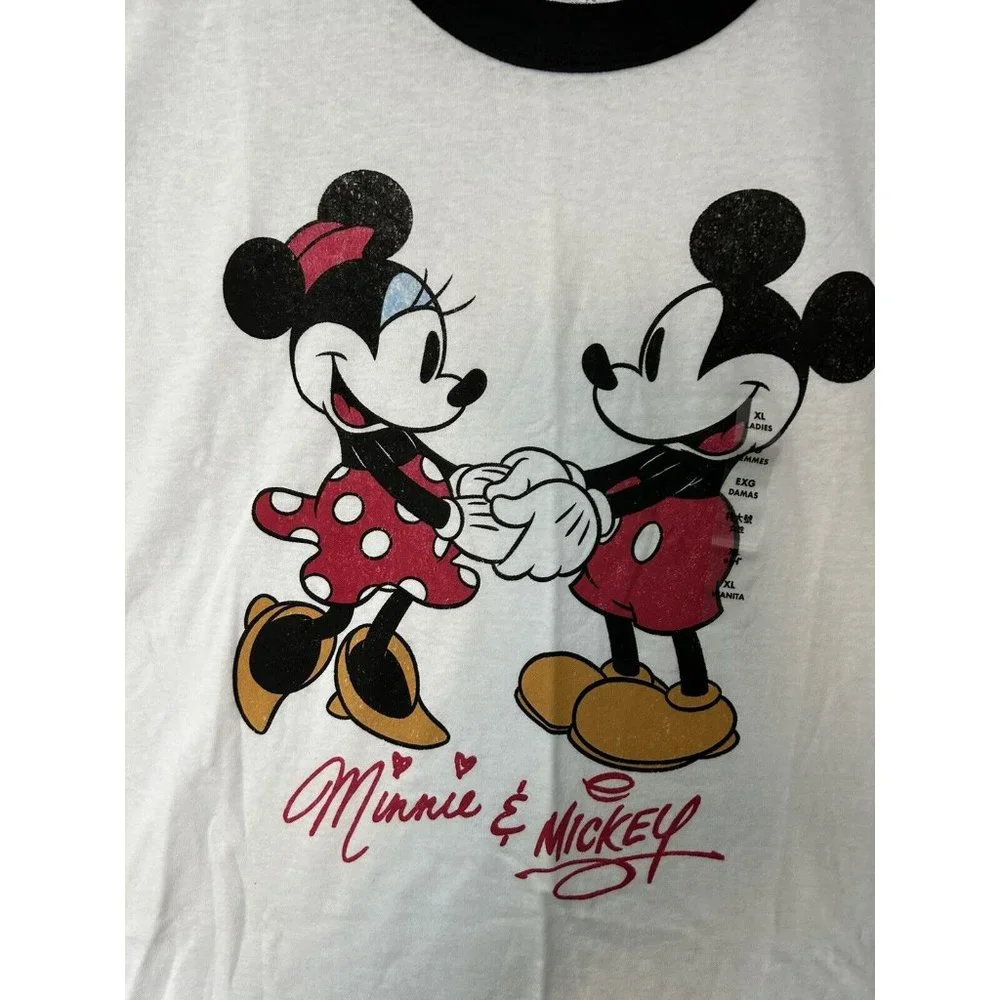 Disney Mickey & Minnie White Short Sleeve T Shirt Size XL - Picture 3 of 8